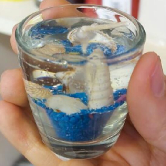 شمع شات در طرح ساحل و دریا بسیار زیبا با رایحه و ساده