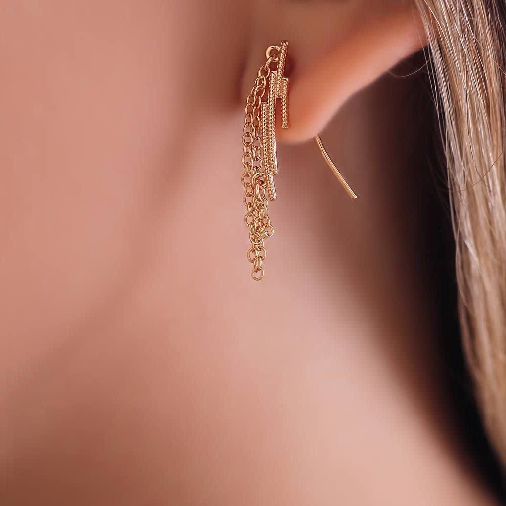 گوشواره کد11541 طرح طلابرند محبوب ysxآبکاری طلارنگ ثابتضدحساسیت