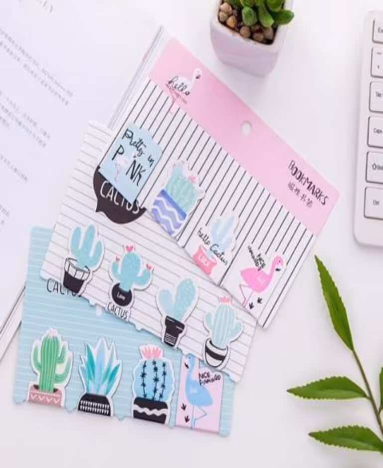 بوکمارک مگنتی طرح کاکتوس و فلامینگو