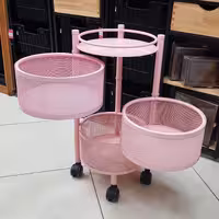 جا سیب زمینی و پیاز فلزی سه طبقه در رنگ های مختلف 