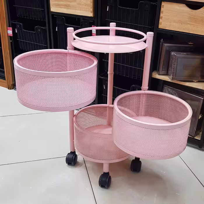 جا سیب زمینی و پیاز فلزی سه طبقه در رنگ های مختلف 