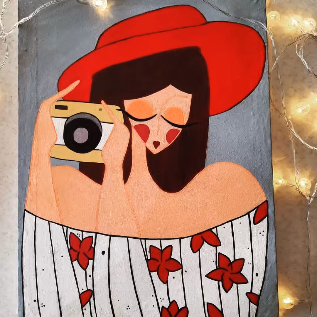 تابلو نقاشی دخترانه روی بوم