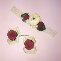 ست هدبند و پابند(رنگ گل قرمز)