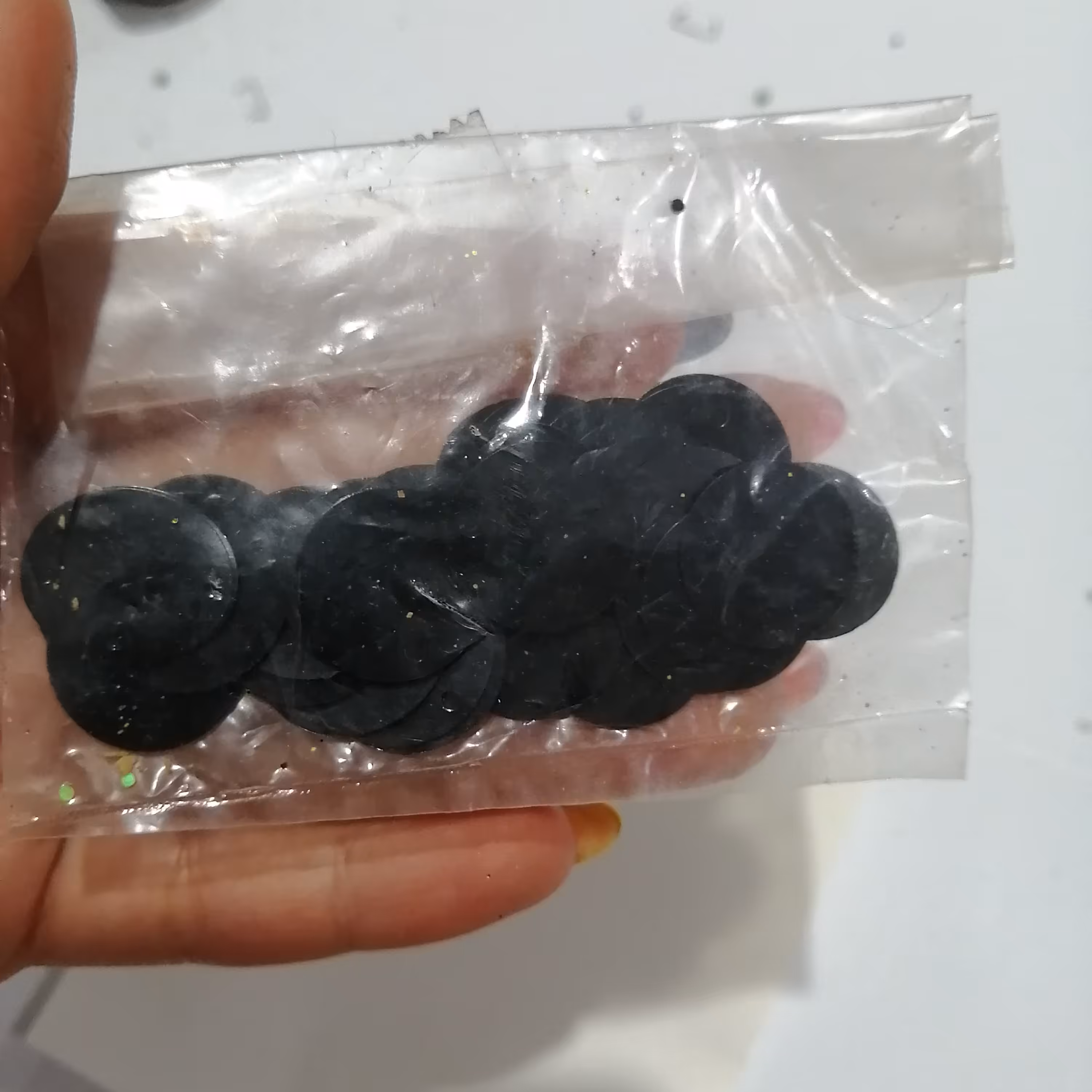 پولک طرح گرد مشکی یک بسته 