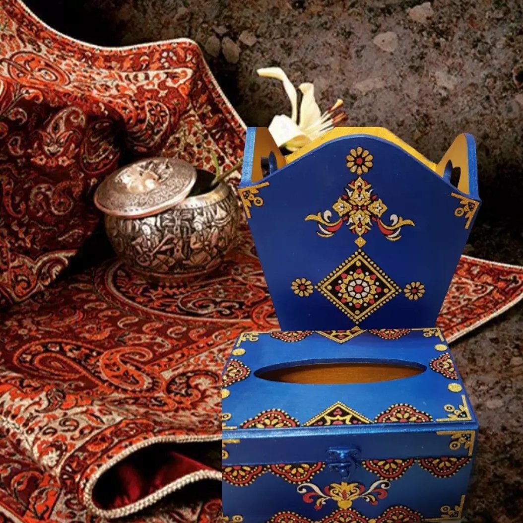 جا دستمال کاغذی و سطل زباله
