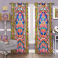 پرده پذیرایی دو قواره پانچ طرح کاشی کاری کد S6977