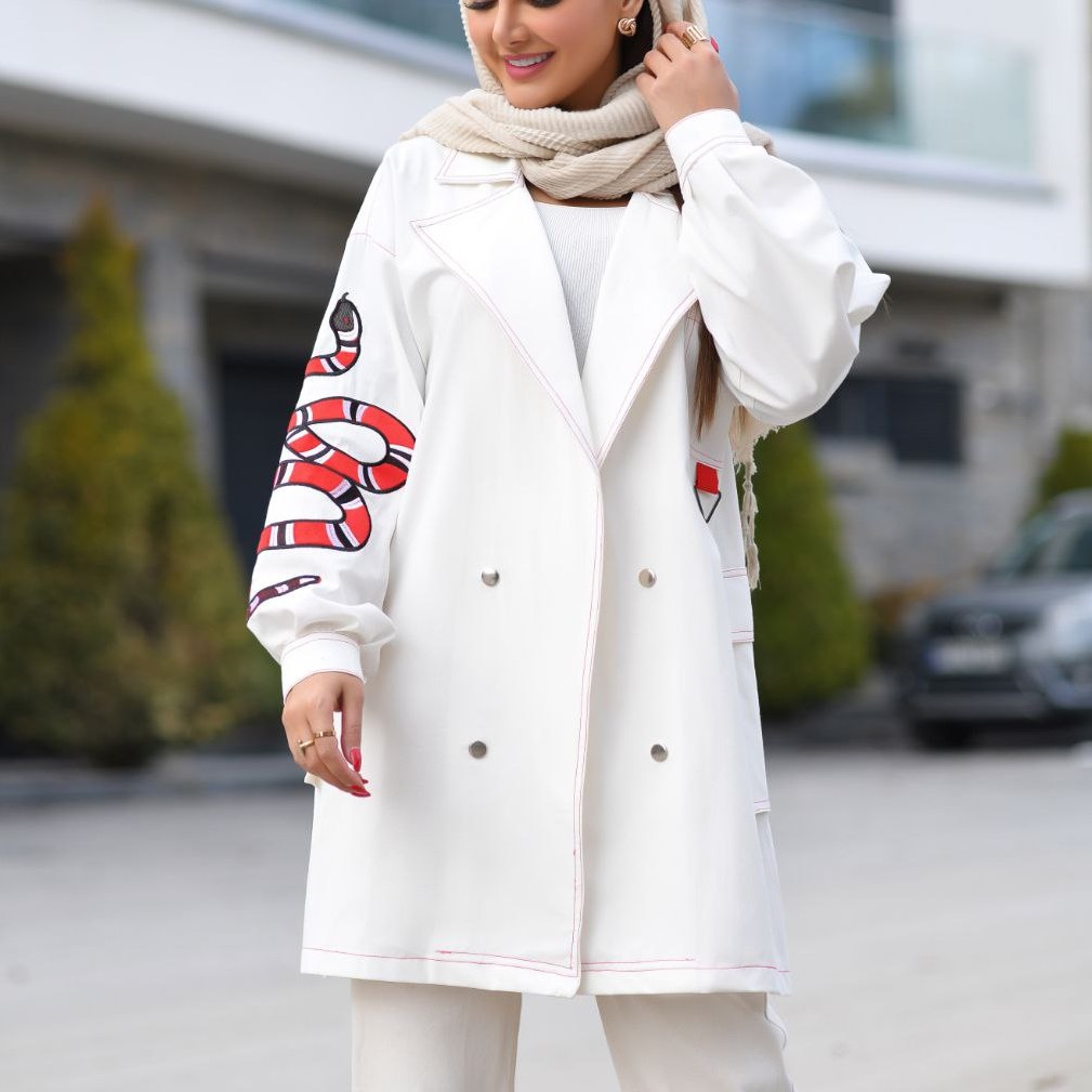 مانتو لینن جذاب اسپرت از 36 تا 50 قد 82 آستین گلدوزی