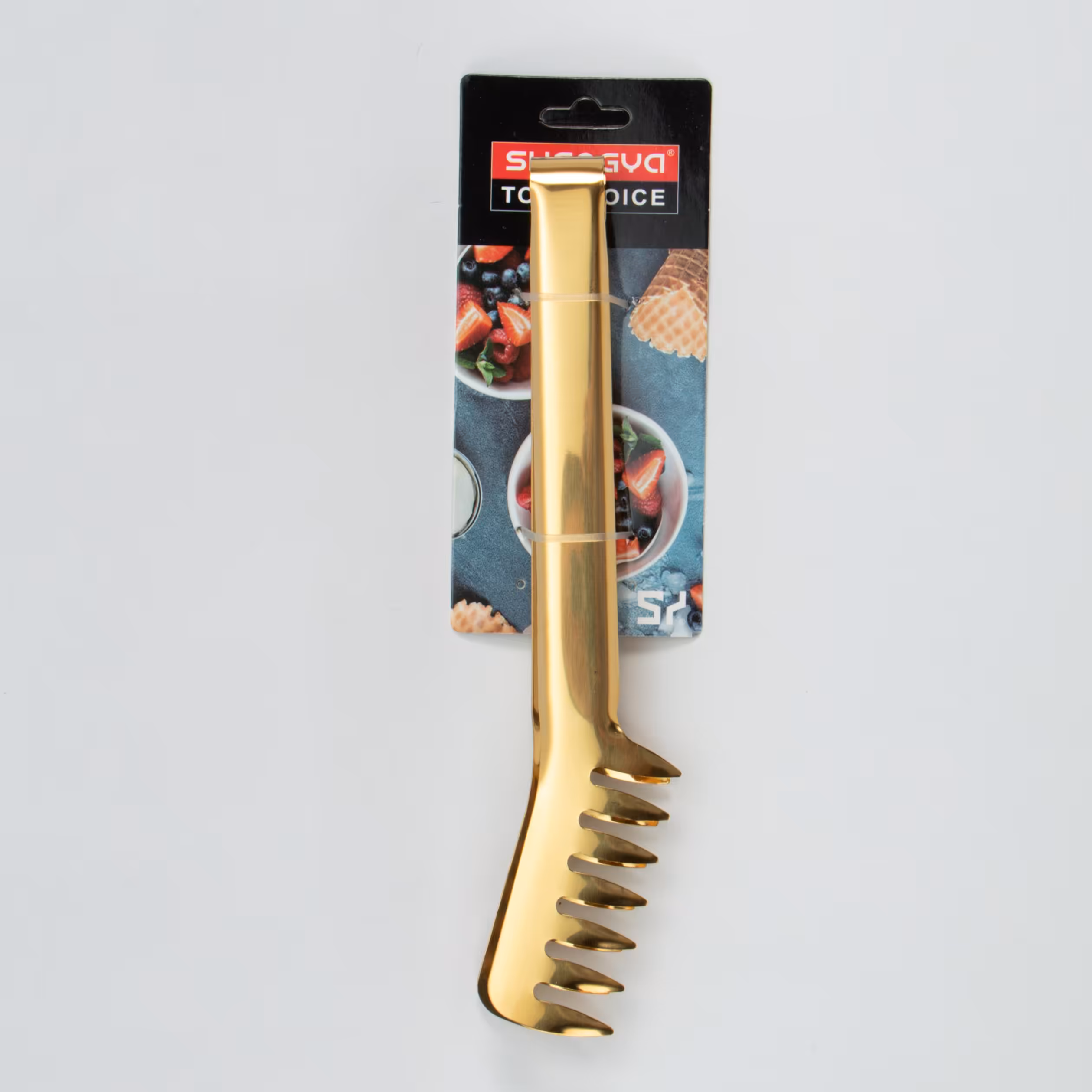 انبر سالاد استیل طلایی چنگکی کد 3 شنگیا