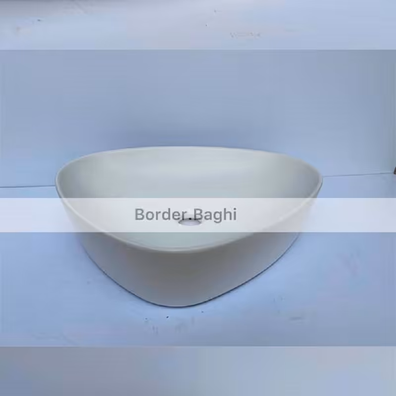 کاسه روشویی مدل مثلث سفید مات