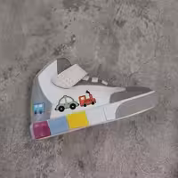 نیم بوت مدل ماشین (رنگ سفید طوسی)