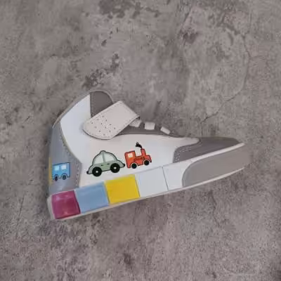 نیم بوت مدل ماشین (رنگ سفید طوسی)