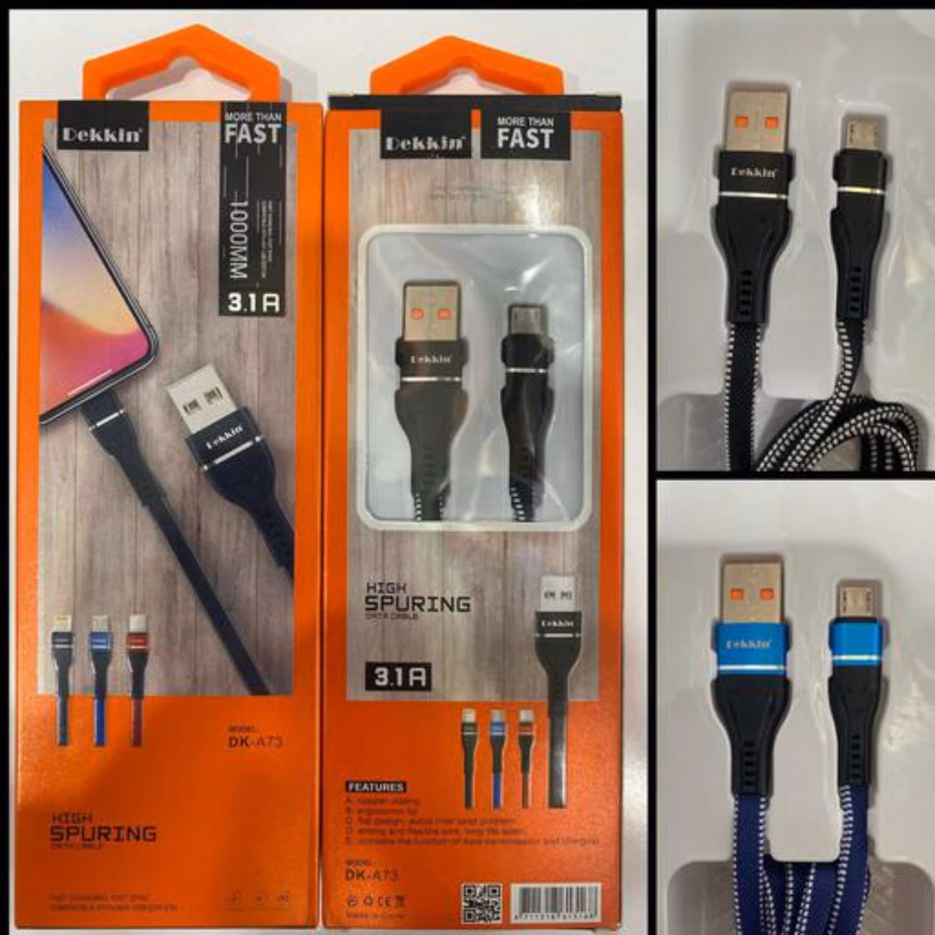 کابل فست شارژ اندروید Dekkin