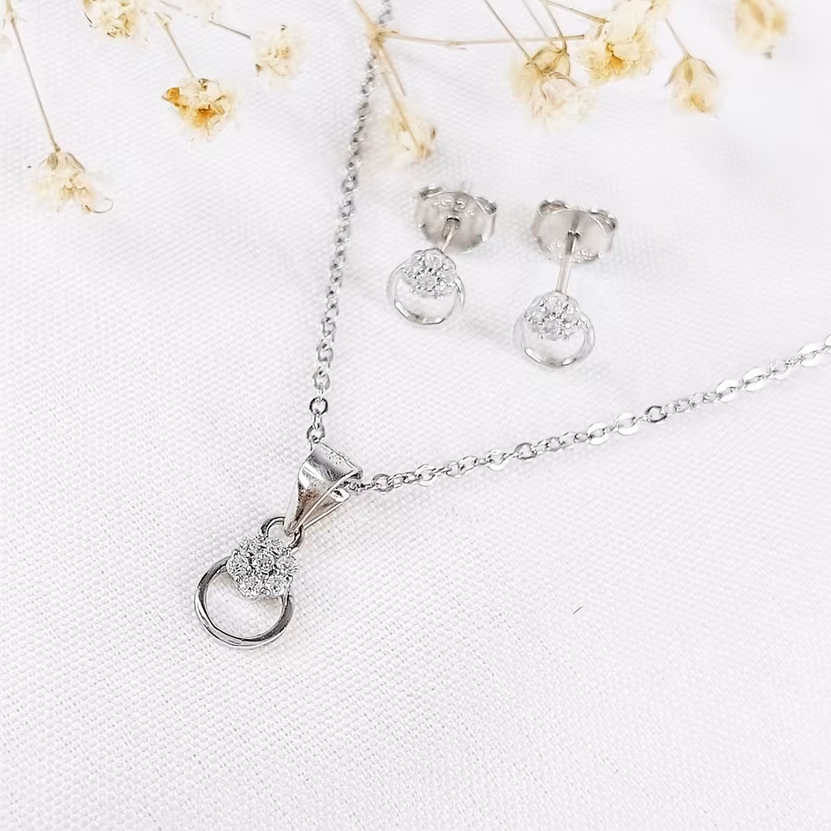 نیمست گلدار نقره ایتالیا روکش طلا کد 10656