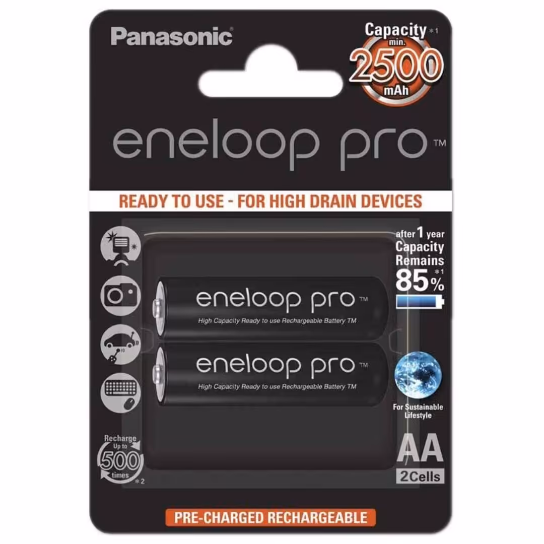 باتری 2 تایی قلمی شارژی Panasonic Eneloop BK-3HCDE

