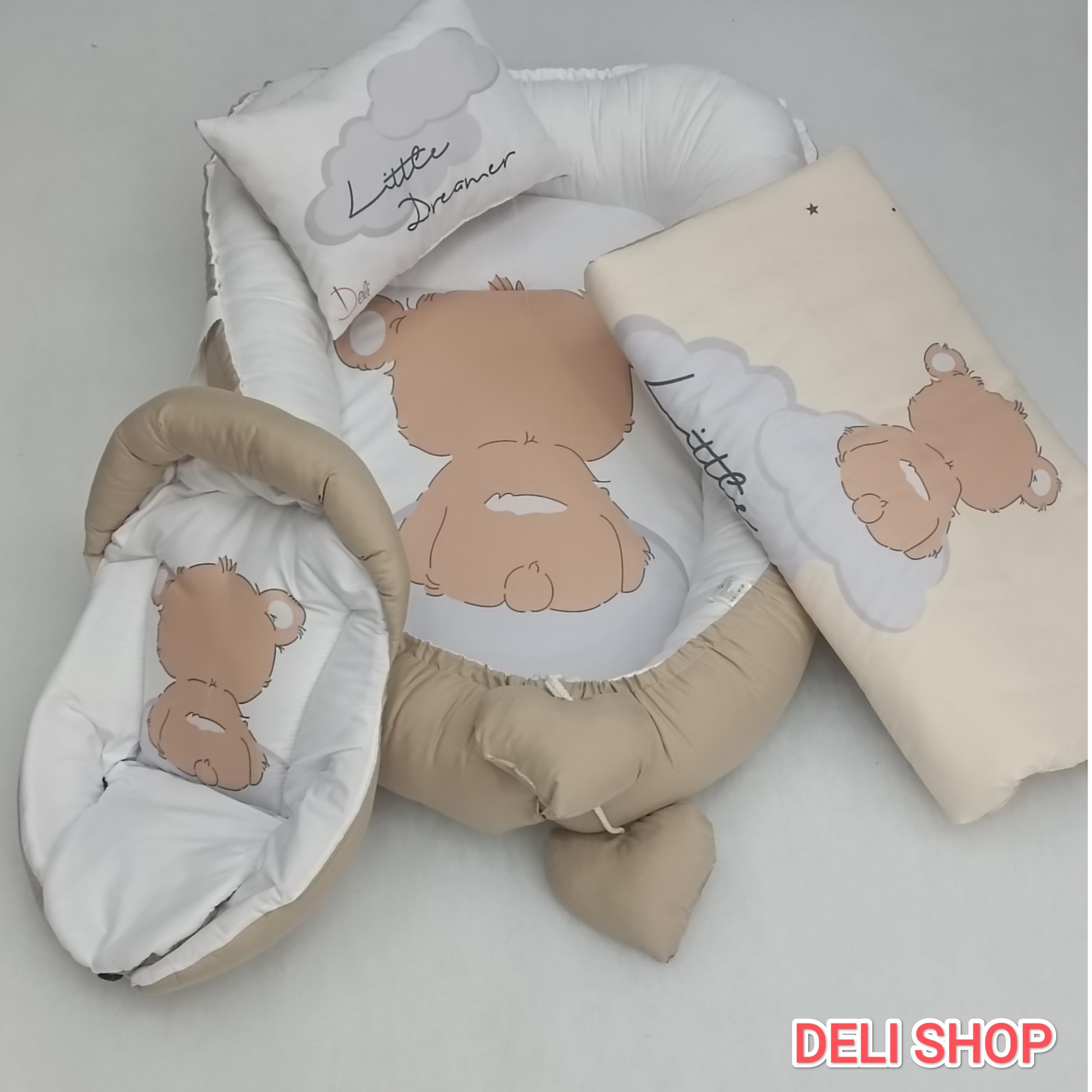 سرویس گارد دار 4 تیکه نوزاد طرح خرس و ماه