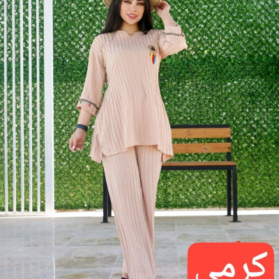 مانتو شلوار زنانه برمه مدل ست سرخپوستی کراش