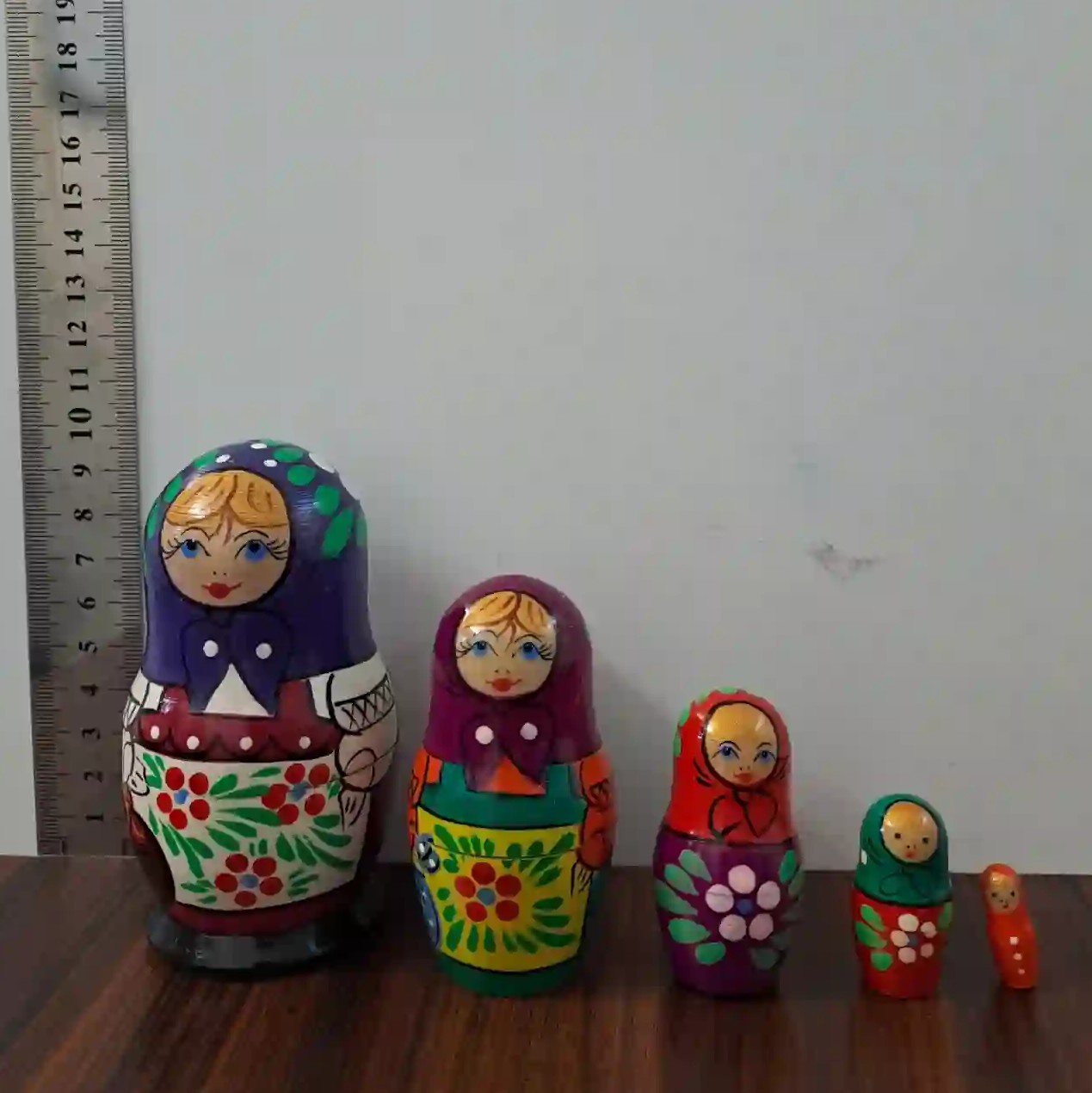 عروسک ماتریوشکا روسی چوبی 5 تکه اندازه متوسط طرح دستی ساخت روسیه