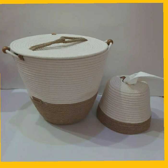 سطل زباله به همراه کاور دستمال کاغذی