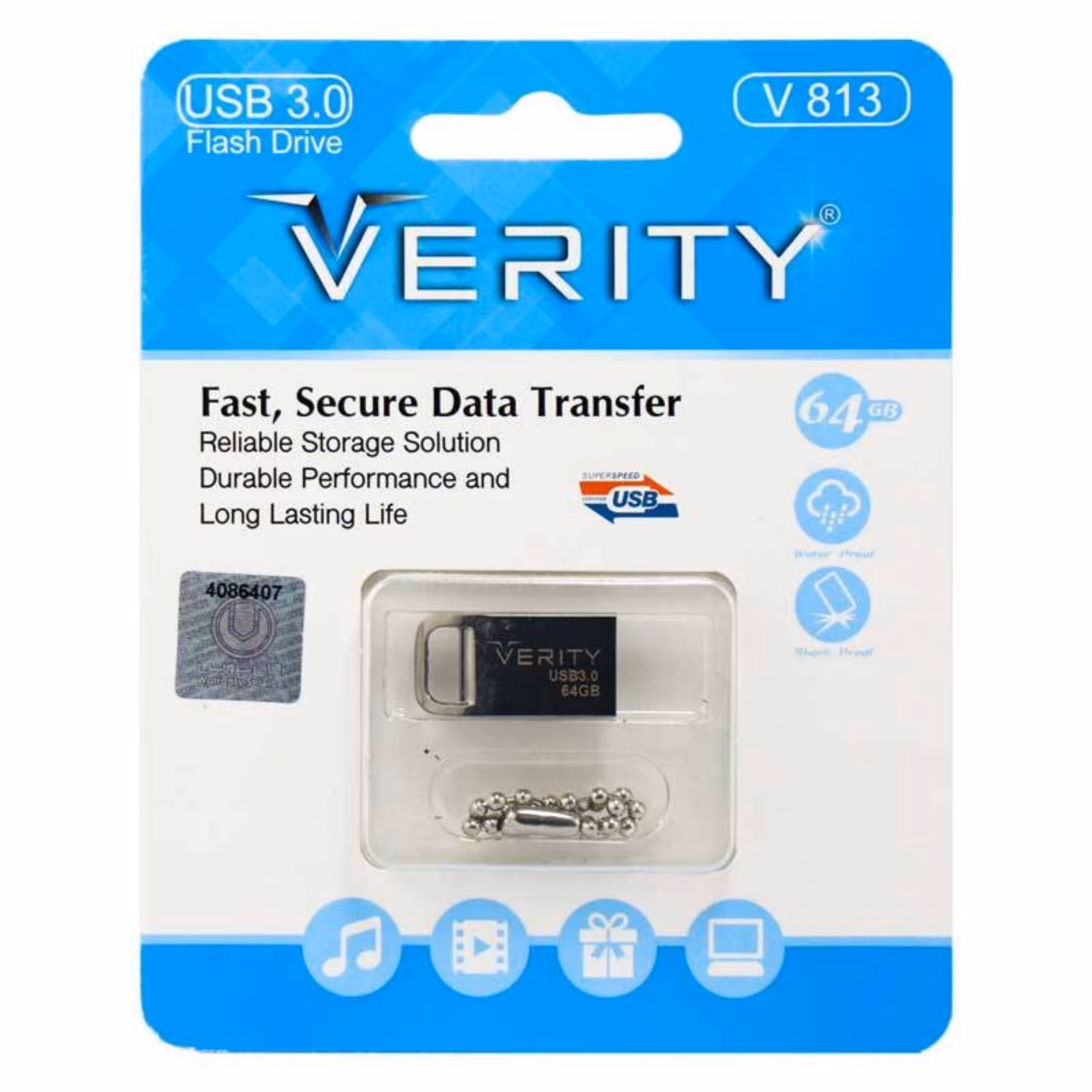 فلش 64GB USB 3.1  Verity V813 با گارانتی مادام العمر