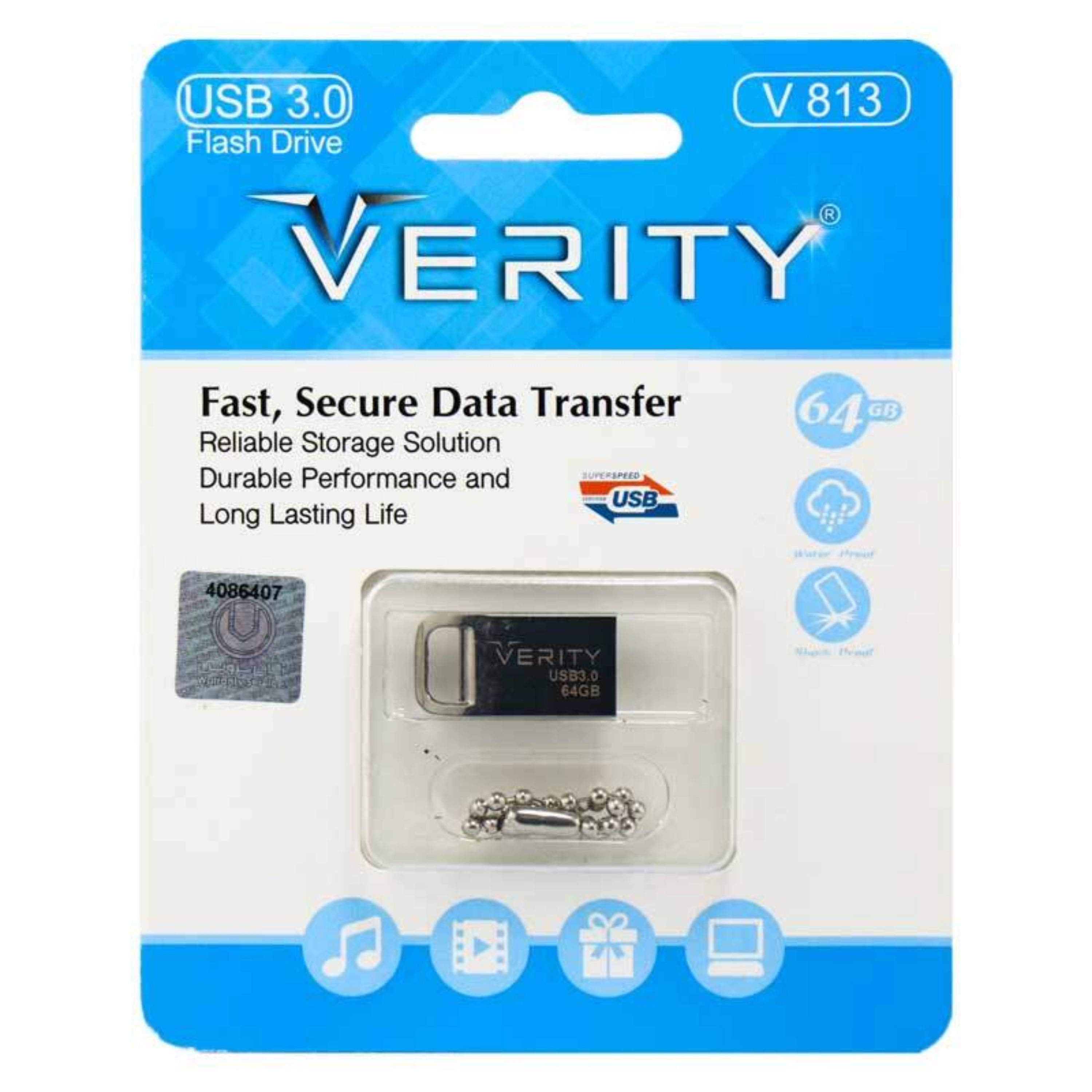 فلش 64GB USB 3.1  Verity V813 با گارانتی مادام العمر