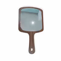 آینه آرایشی مدل دسته دار چوبی مربع