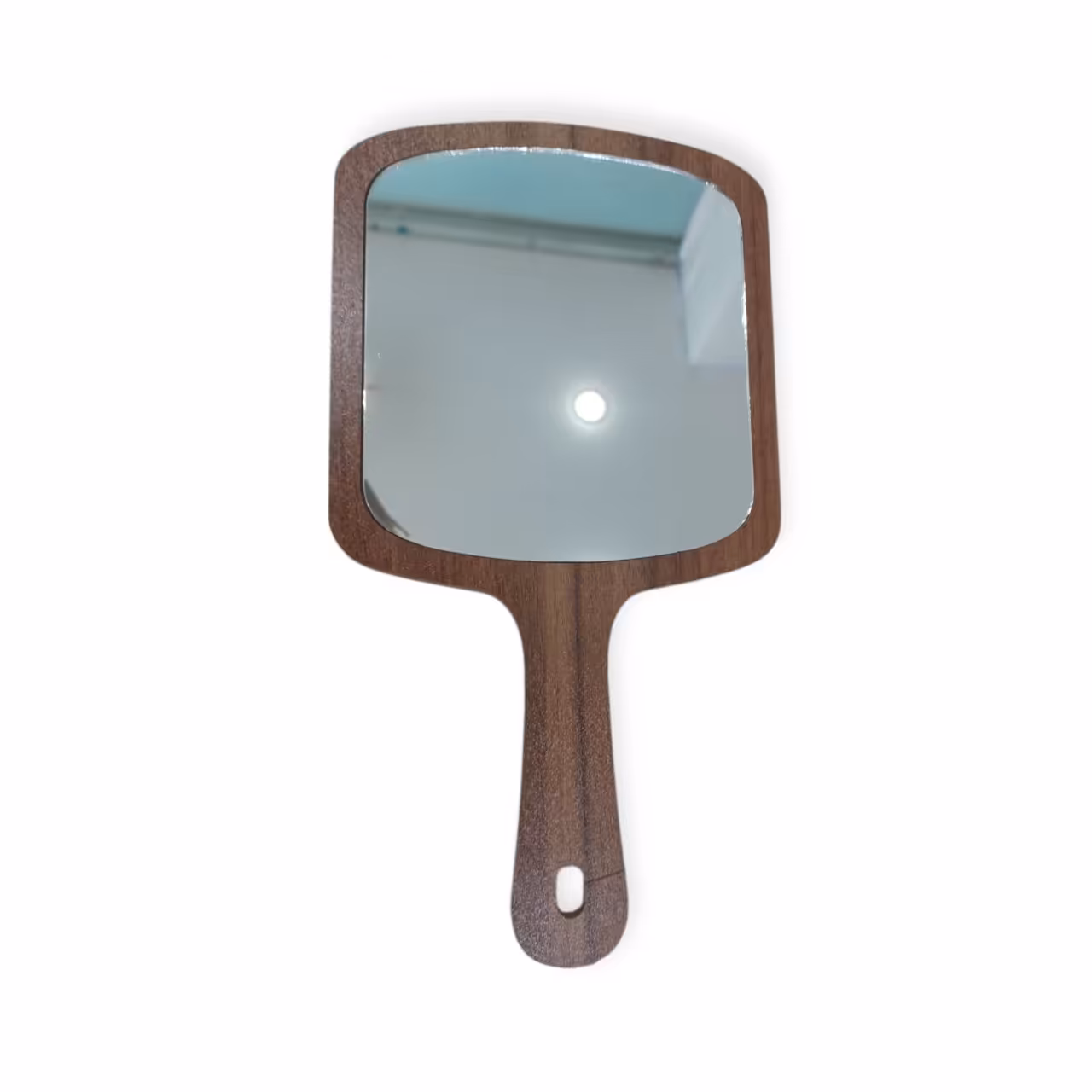 آینه آرایشی مدل دسته دار چوبی مربع