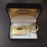 جاسوئیچی روکش طلا نماد ماه تولد با شناسنامه 