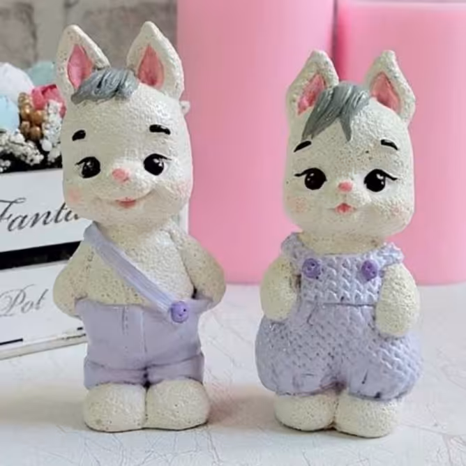 مجسمه مینیاتوری خرگوش دختر و پسر سال جدید 