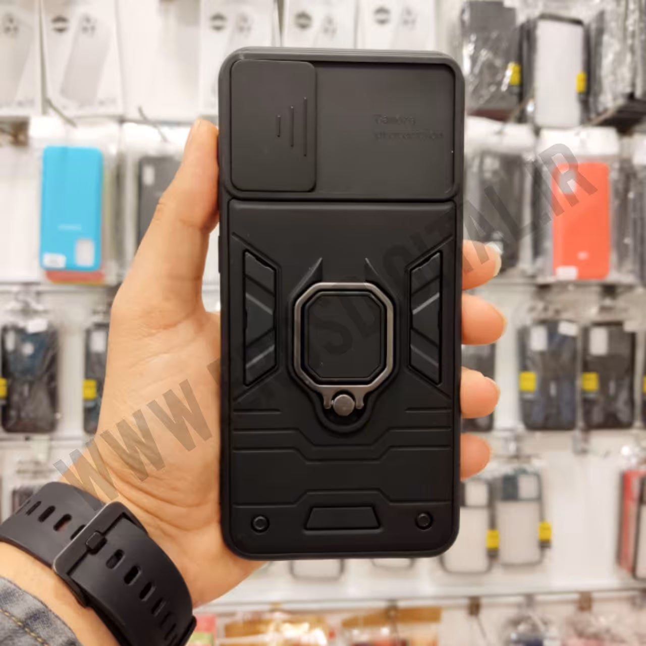 قاب ضد ضربه A50 / A50s / A30s محافظ لنز دار کشویی طرح بتمن - یاسی