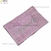 حوله دستی گلدوزی یاسی برند ماندگار سایز 40×80