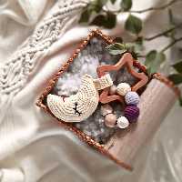 دندونگیر و جغجغه ی ماه و ستاره بافتنی و چوبی درجه یک