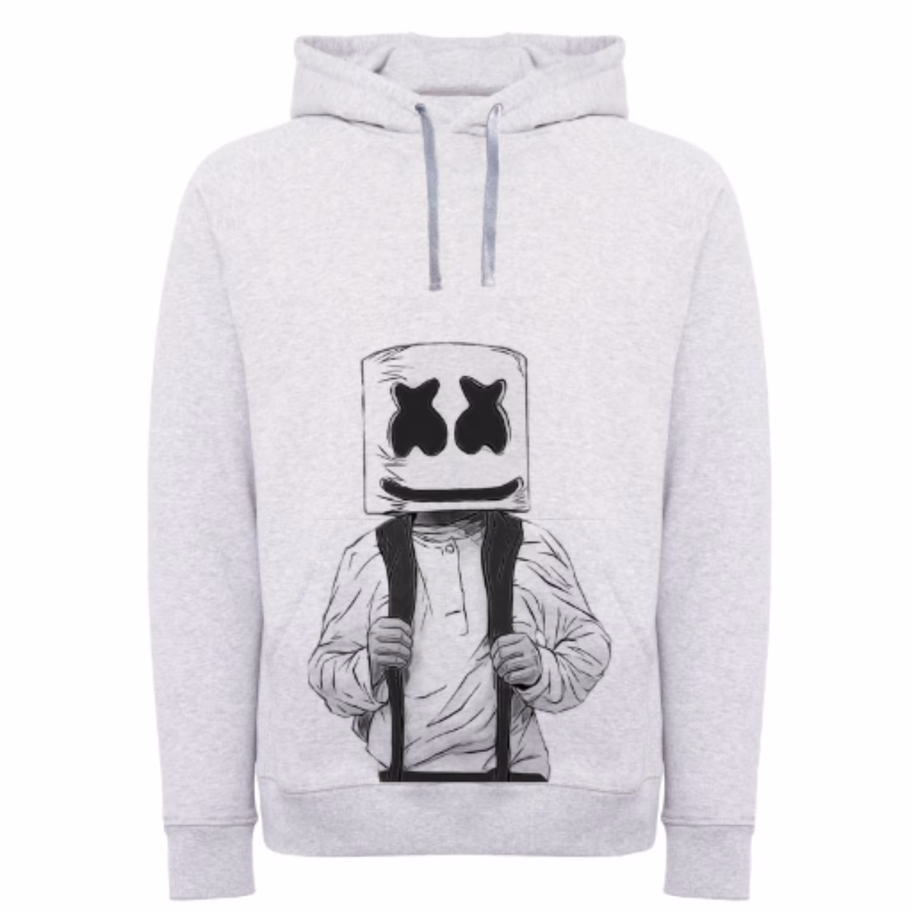 هودی پسرانه توکرکی کلاهدار زمستانی طرح مارشملو رنگ سفیدZO A-40