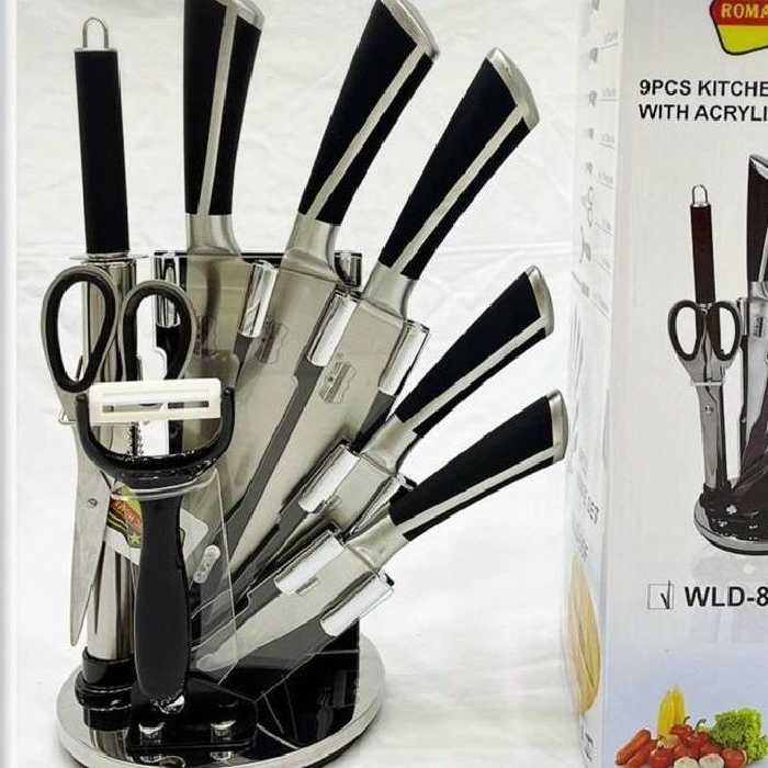 چاقو  اشپزخانه تیغه فولاد رومانتیک المان  سرویس کارد وساطورباکیفیت.