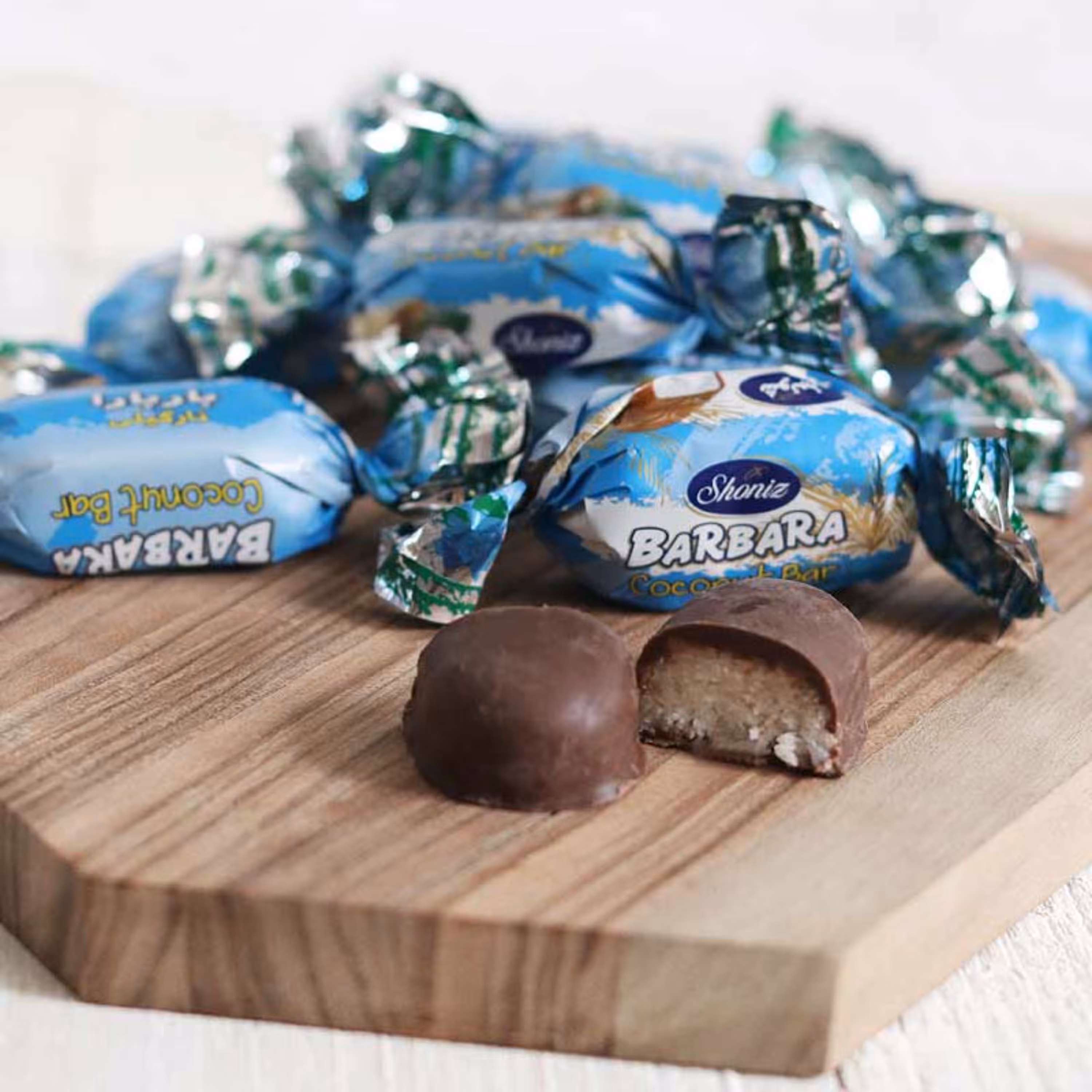 شکلات نارگیلی باربارا خوشمزه و تازه شونیز  200 گرمی آجیل و خشکبار مهران 