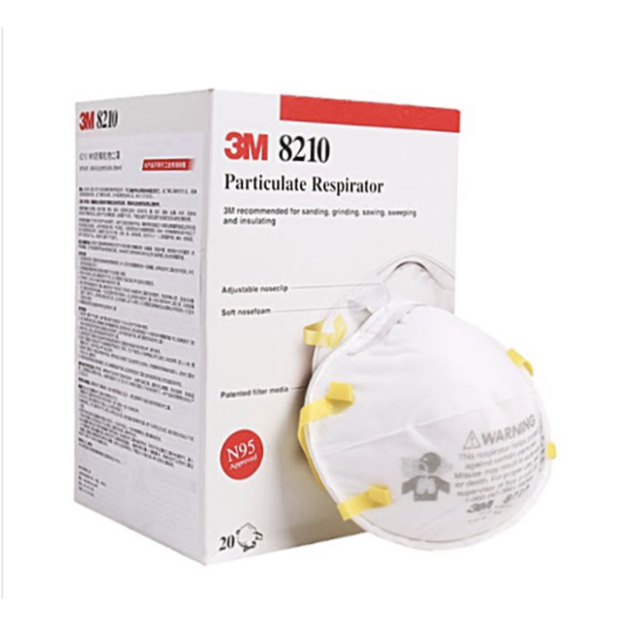 ماسک kn95 مدل 3m وارداتی بسته 20 عددی