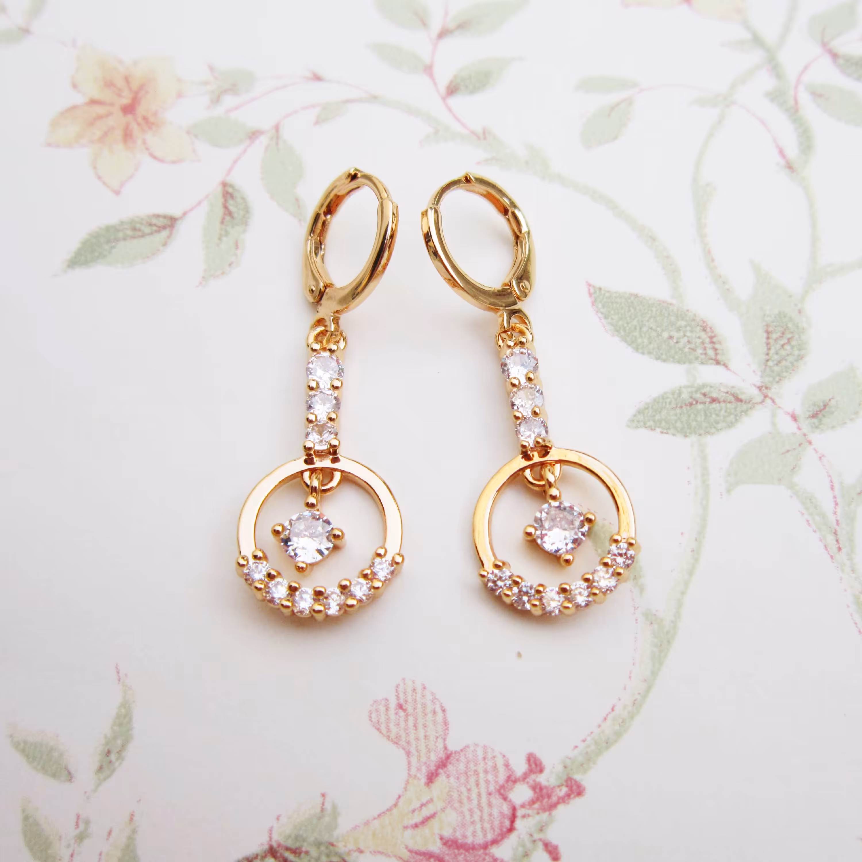 گوشواره رنگ ثابت طرح طلاکد14