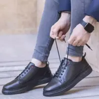 کفش مردانه چرم طبیعی و دور دوخت مدل بلکفیلد چرمید