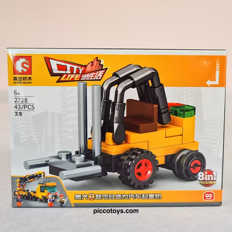 اسباب بازی لگو ماشین راه سازی لیفتراک 43 تکه کد 2728