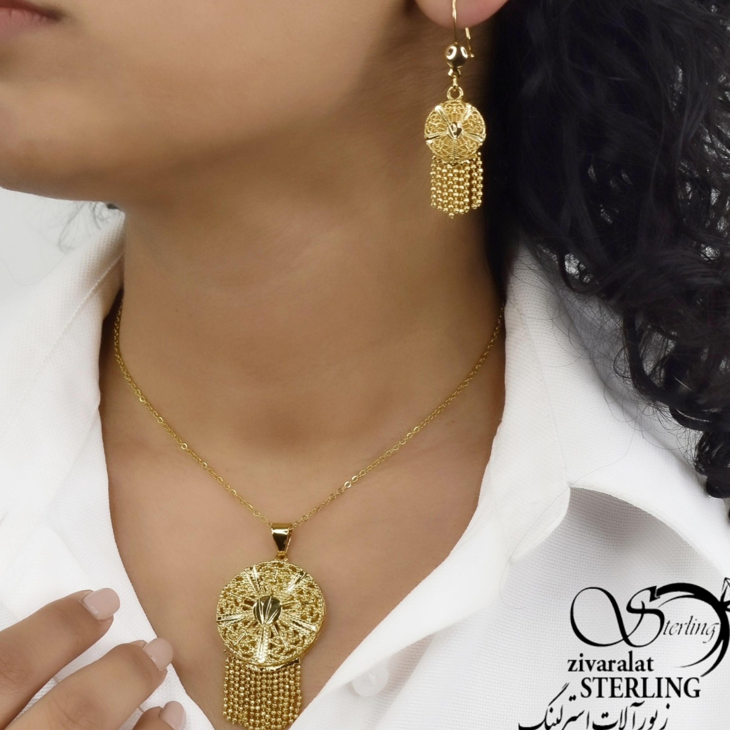 نیمست طرح طلا زنانه آویزدار ک 5173
