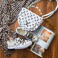 ست کیف و کفش سفید دخترانه LV مدلPAYTON