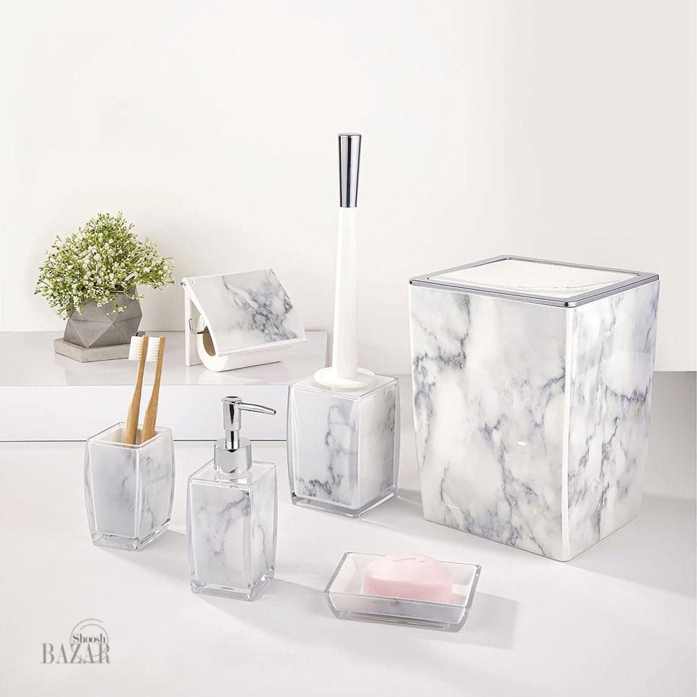 ست سرویس بهداشتی 6 تکه مدل کلاسیک ماربل لیمون کد 2023