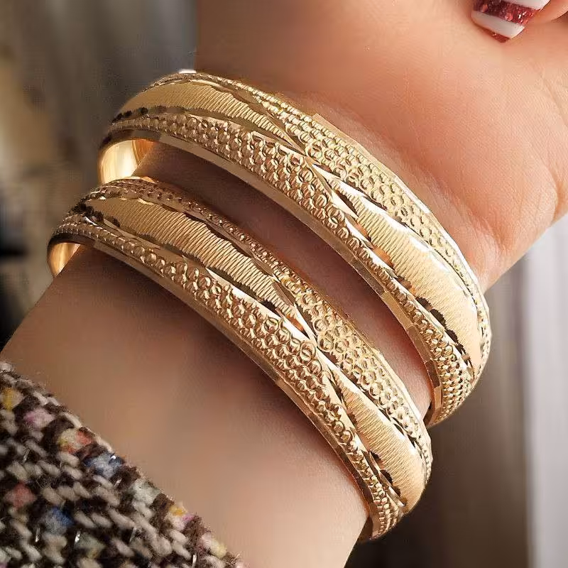 پک دوعددی النگو طلاروس اصل ضخامت 14میل