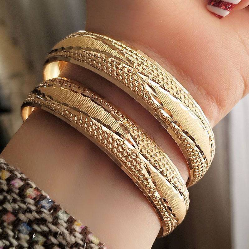 پک دوعددی النگو طلاروس اصل ضخامت 14میل