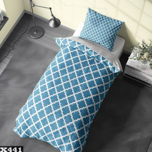 سرویس رو تختی دونفره اسپرت میکروتترون سه بعدی بزرگسال زمینه آبی مناسب تخت160