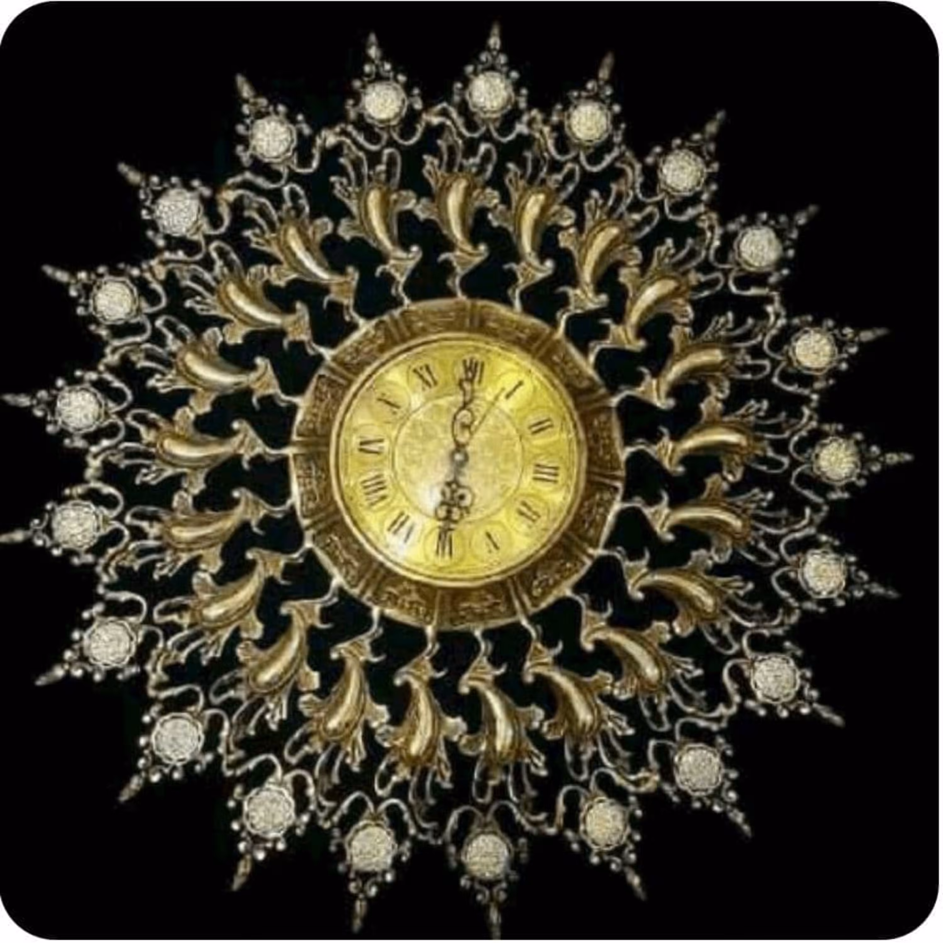 ساعت دیواری برنجی کد ZLS0013