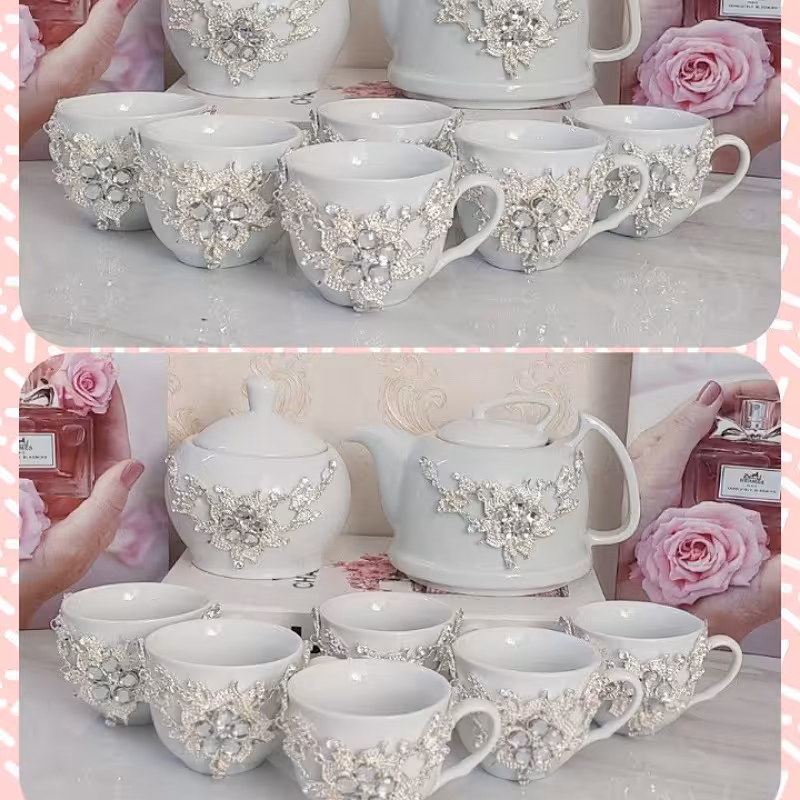 سرویس چایخوری 8پارچه سیلورکد چی