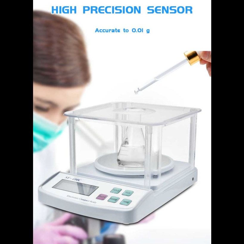 مجموعه 3 عددی ترازوی آزمایشگاهی 500 گرم با دقت یک صدم 001 گرم مدل SF-400C
