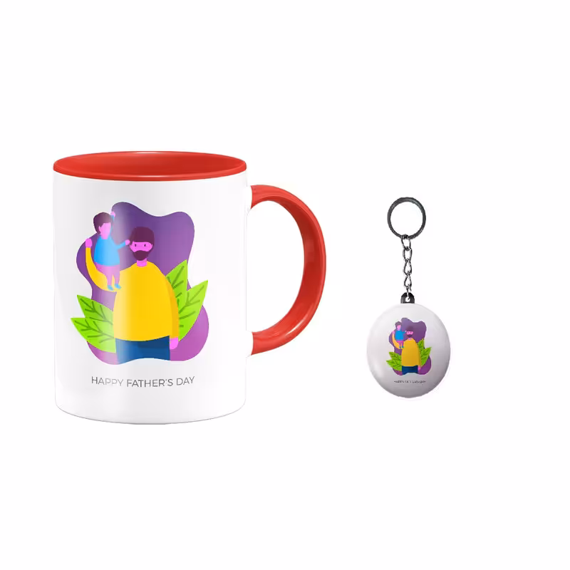 ماگ طرح روز پدر کد 45 به همراه جاکلیدی