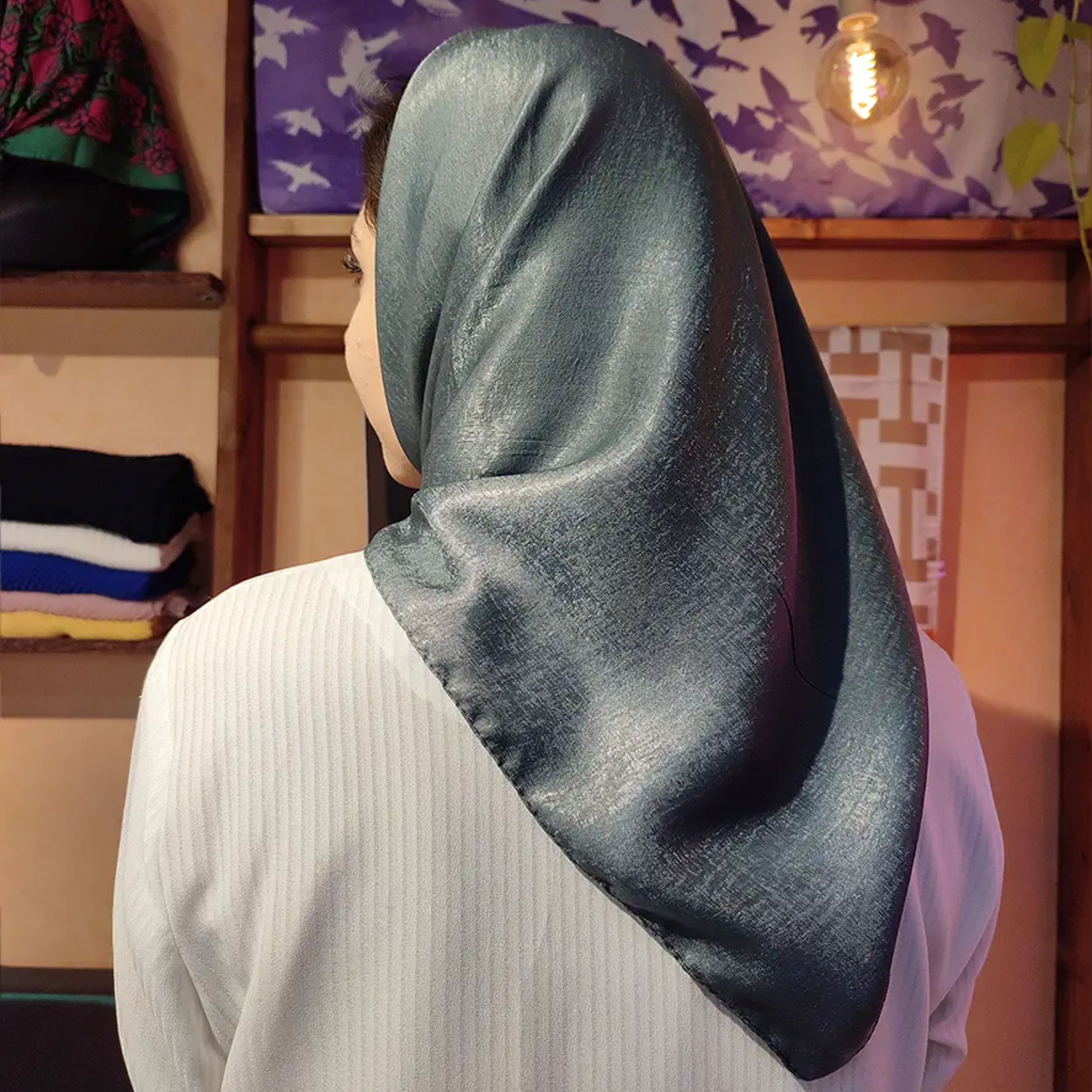 مینی اسکارف شاین دار نوک مدادی کد 9504