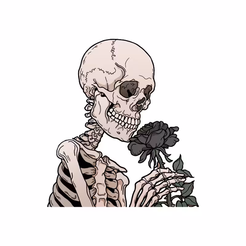 استیکر تزئینی موبایل طرح اسکلت کد STM539